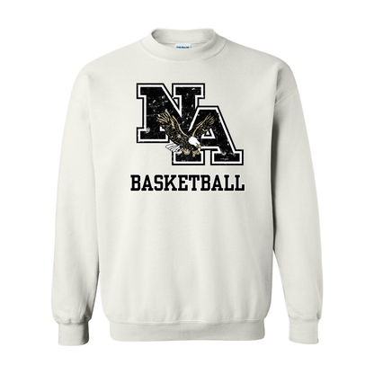 Adult Unisex Vintage Distressed Black Logo Basketball Graphic Sweatshirt