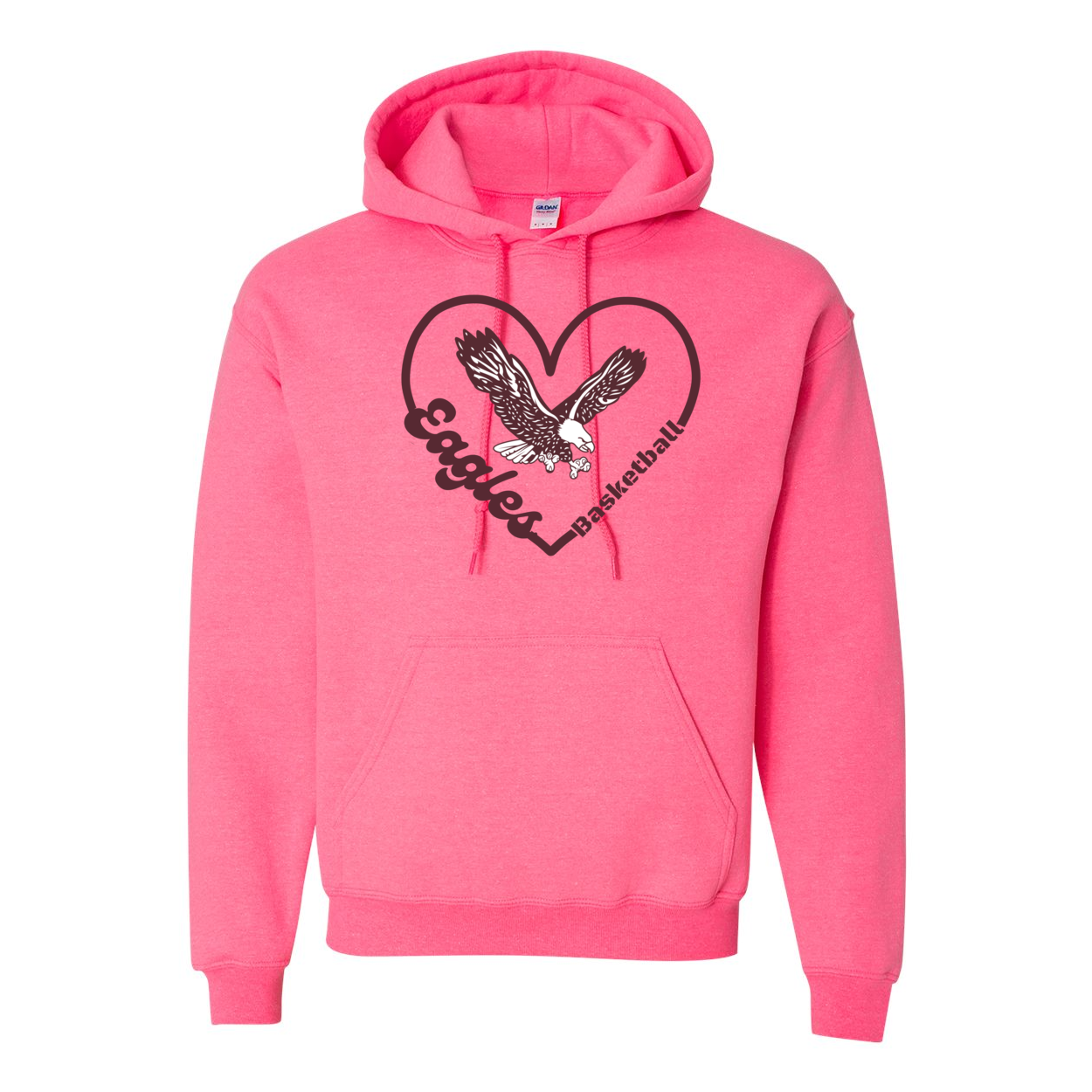 Adult Unisex Eagles Basketball Heart Graphic Hoodie