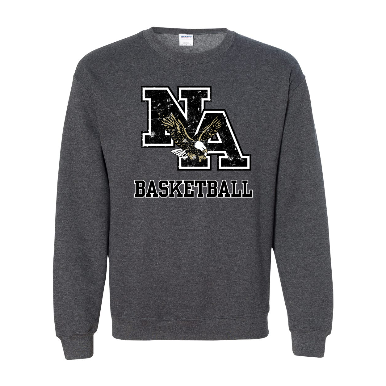 Adult Unisex Vintage Distressed Black Logo Basketball Graphic Sweatshirt