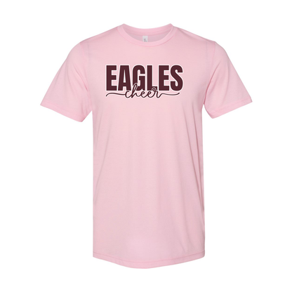 Adult Unisex Super Soft Cheer Words with Back Graphic Short Sleeve Graphic Tee - New Albany Eagles