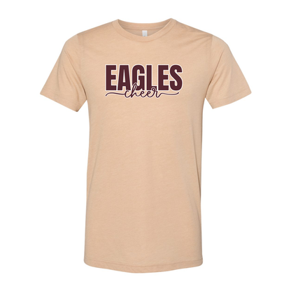 Adult Unisex Super Soft Cheer Words with Back Graphic Short Sleeve Graphic Tee - New Albany Eagles