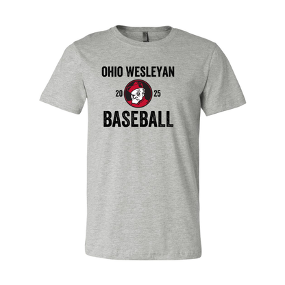 Adult Unisex OWU 2025 Baseball Graphic Short Sleeve Soft Tee - Ohio Wesleyan University