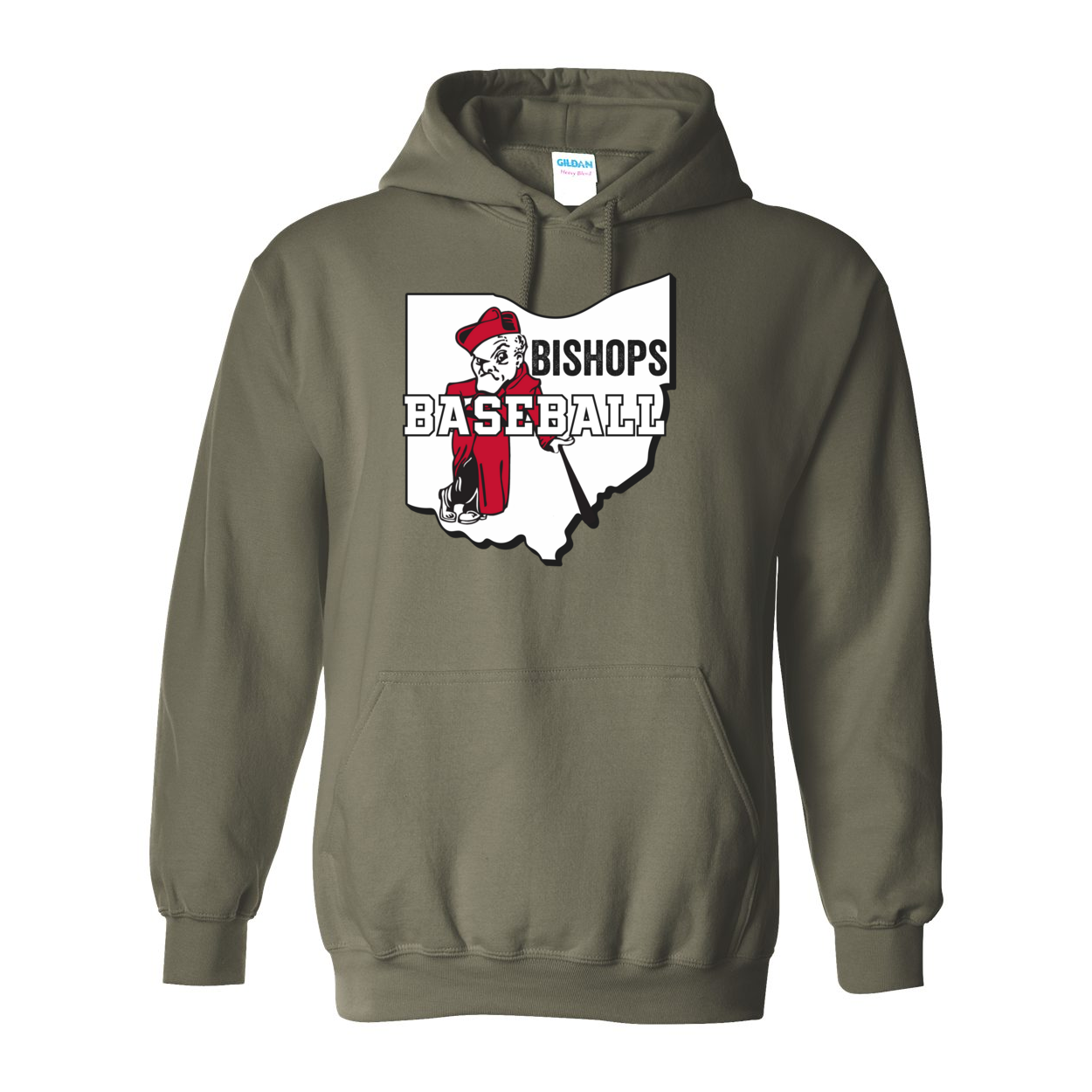 Adult Unisex Ohio Battling Bishops Baseball Graphic Hoodie - Ohio Wesleyan University