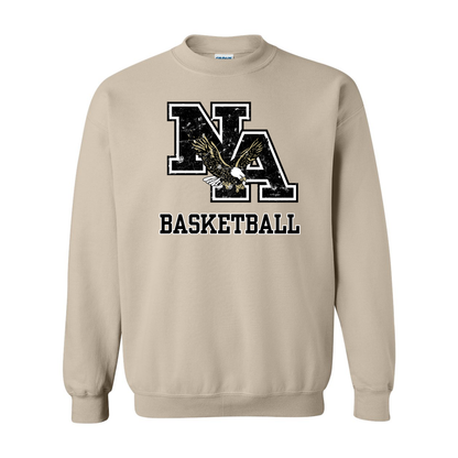 Adult Unisex Vintage Distressed Black Logo Basketball Graphic Sweatshirt