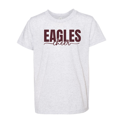 Youth Super Soft Cheer Words with Back Graphic Short Sleeve Graphic Tee - New Albany Eagles