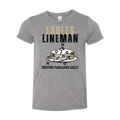 Youth Super Soft Eagles Lineman Pancake Short Sleeve Graphic Tee