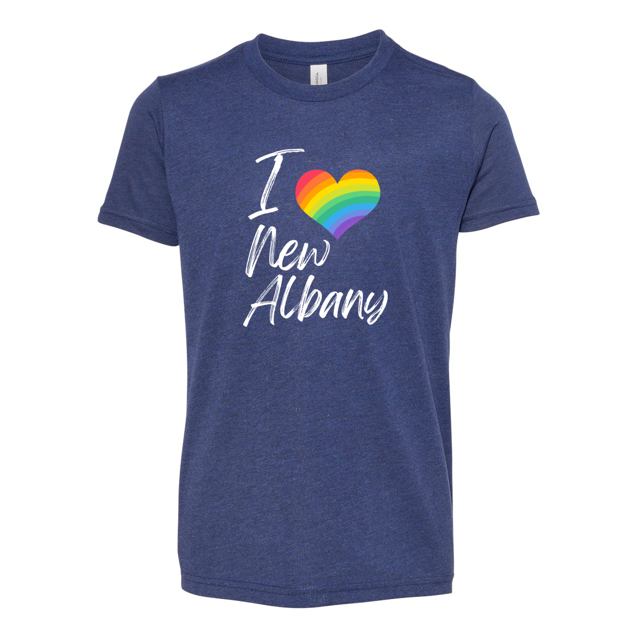 Youth City Rainbow Pride Heart Super Soft Short Sleeve Graphic Tee - New Albany