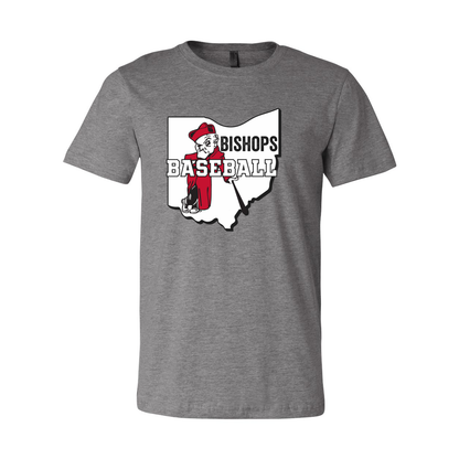 Adult Unisex Ohio Battling Bishops Baseball Graphic Short Sleeve Soft Tee - Ohio Wesleyan University