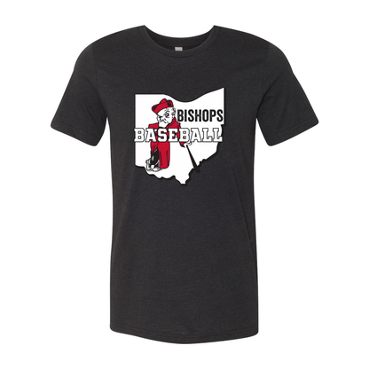 Adult Unisex Ohio Battling Bishops Baseball Graphic Short Sleeve Soft Tee - Ohio Wesleyan University