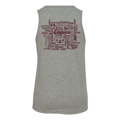 Youth Cheer Words with Back Graphic Tank - New Albany Eagles