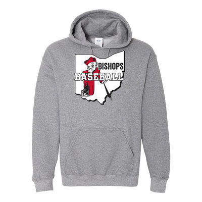 Adult Unisex Ohio Battling Bishops Baseball Graphic Hoodie - Ohio Wesleyan University