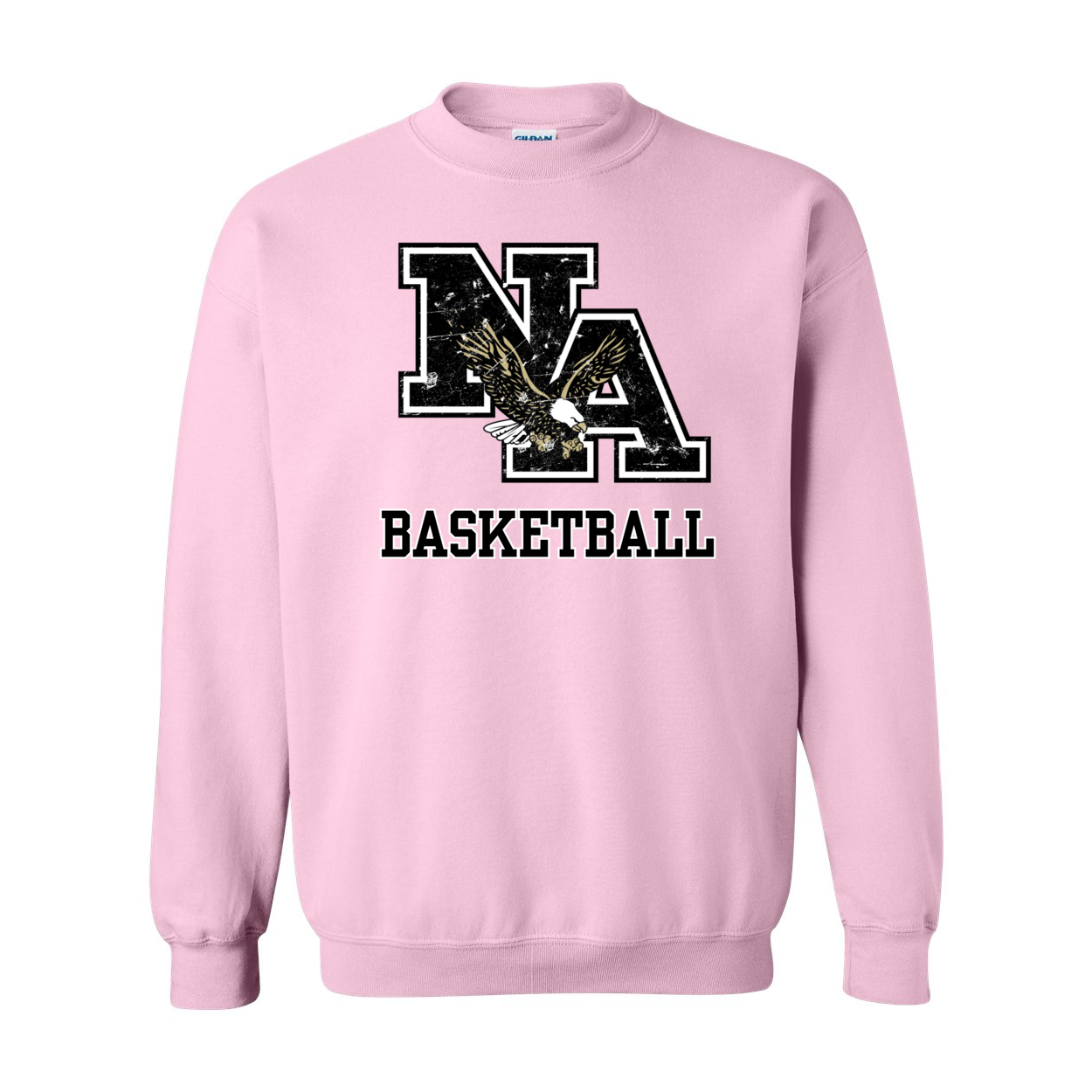 Adult Unisex Vintage Distressed Black Logo Basketball Graphic Sweatshirt