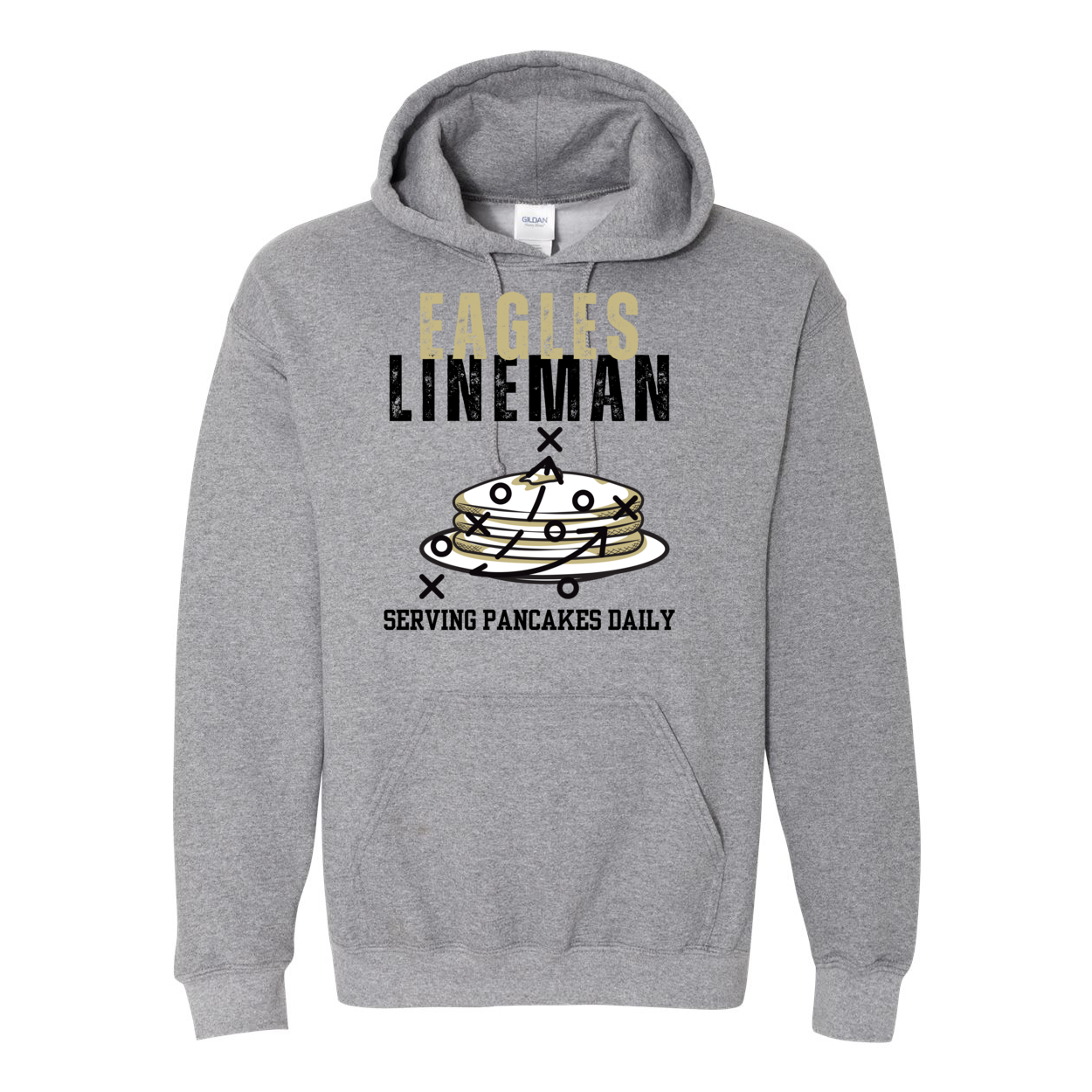 Adult Unisex Eagles Lineman Pancake Graphic Hoodie