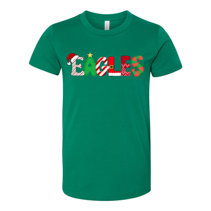 Youth Eagles Fun & Festive Holiday Graphic Short Sleeve Soft Tee