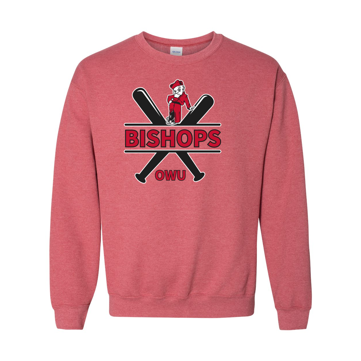 Adult Unisex Bishops Baseball Crossbat Graphic Sweatshirt - Ohio Wesleyan University