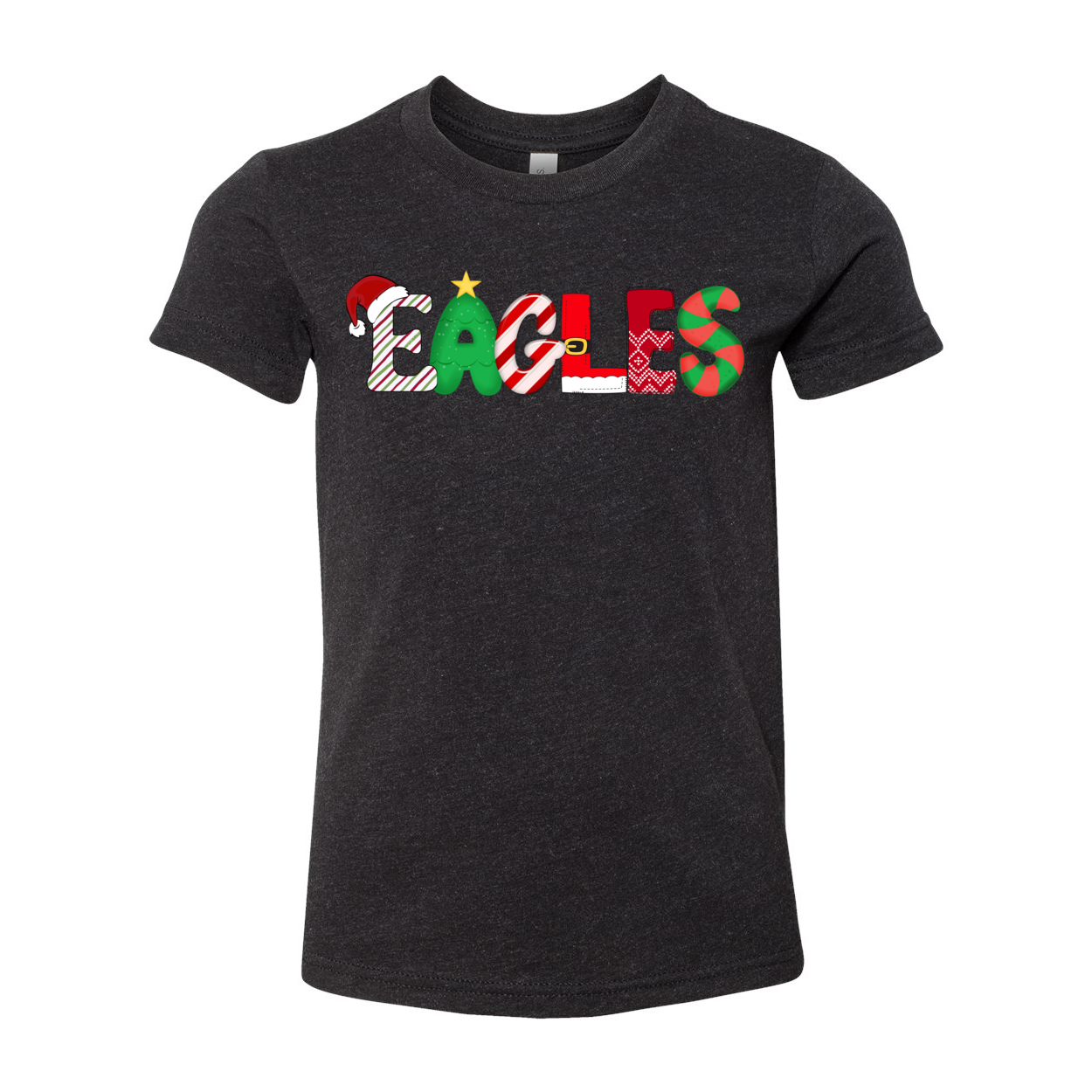 Youth Eagles Fun & Festive Holiday Graphic Short Sleeve Soft Tee