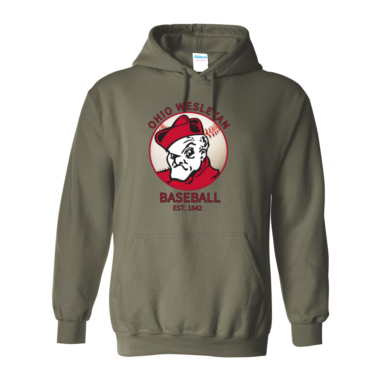 Adult Unisex 1842 Bishops Baseball Graphic Hoodie - Ohio Wesleyan University