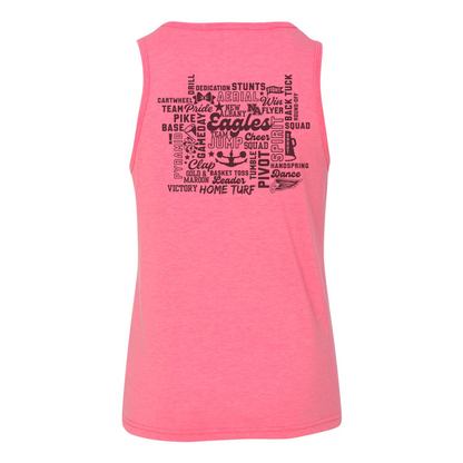 Youth Cheer Words with Back Graphic Tank - New Albany Eagles