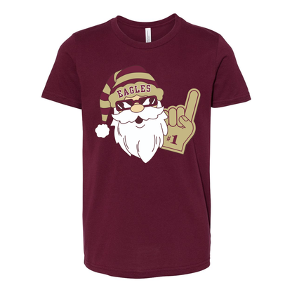 Youth Santa Eagles Fan Graphic Short Sleeve Soft Tee