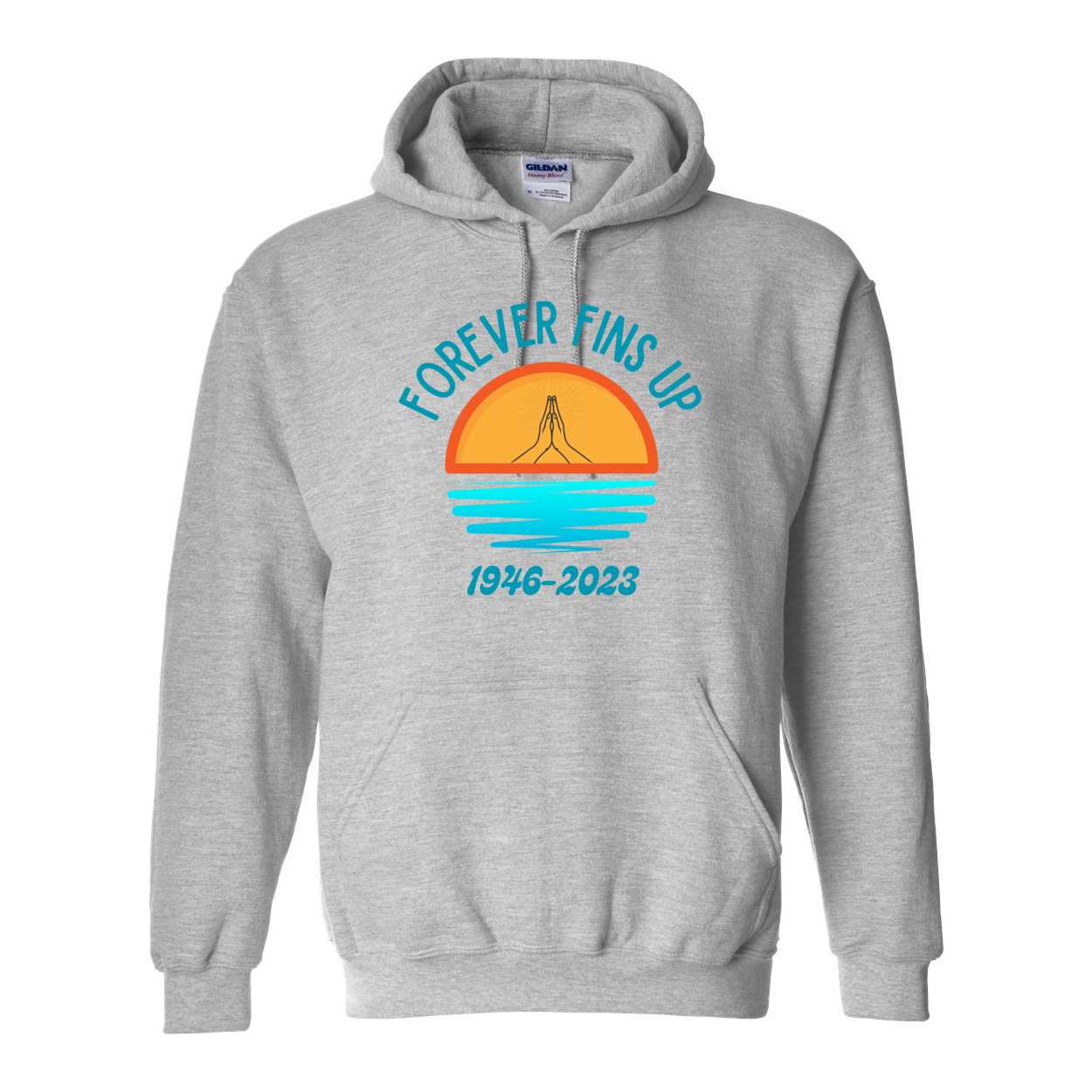 Adult Unisex Forever Fins Up Graphic Hoodie