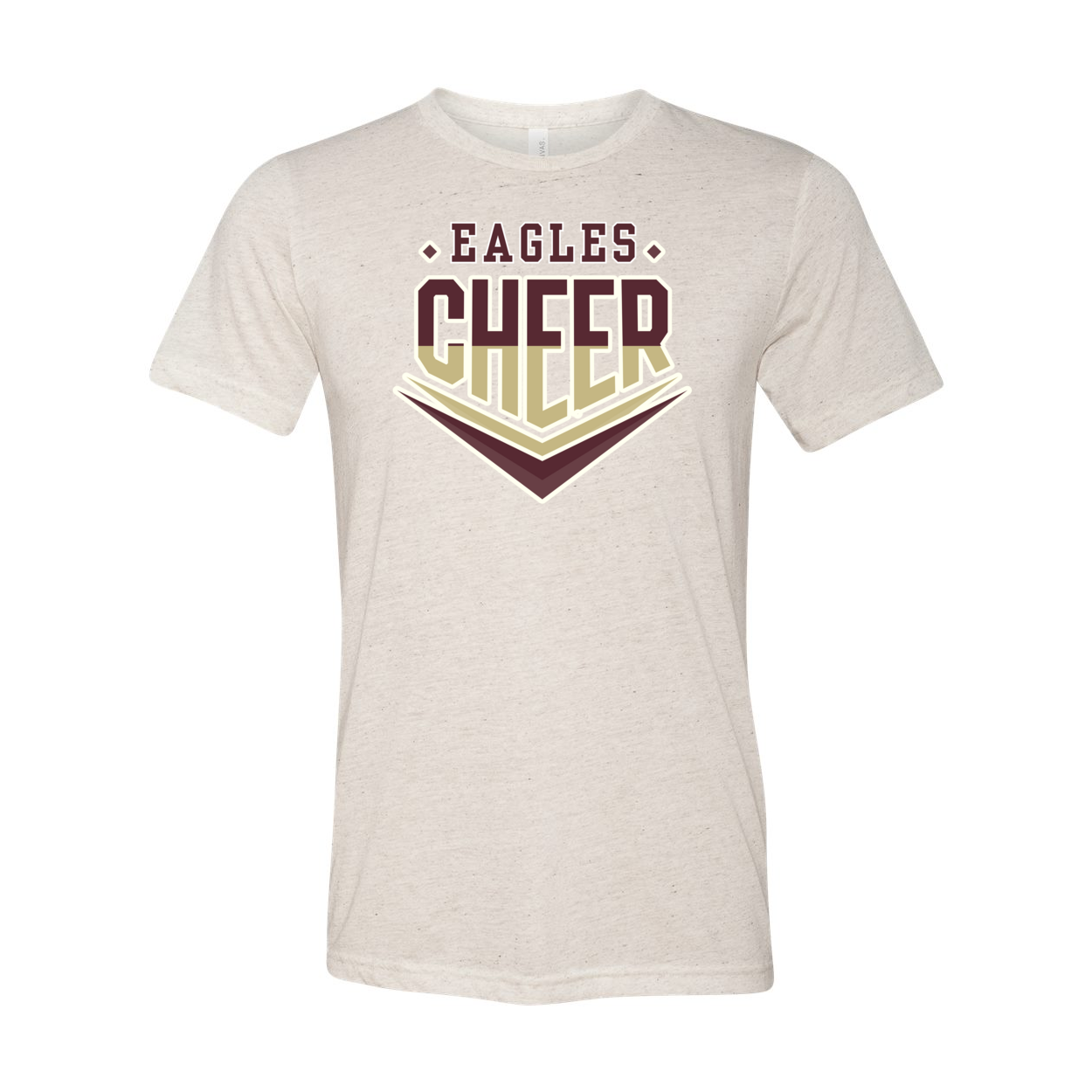 Adult Unisex Super Soft Eagles Maroon & Gold Cheer Short Sleeve Graphic Tee - New Albany Eagles