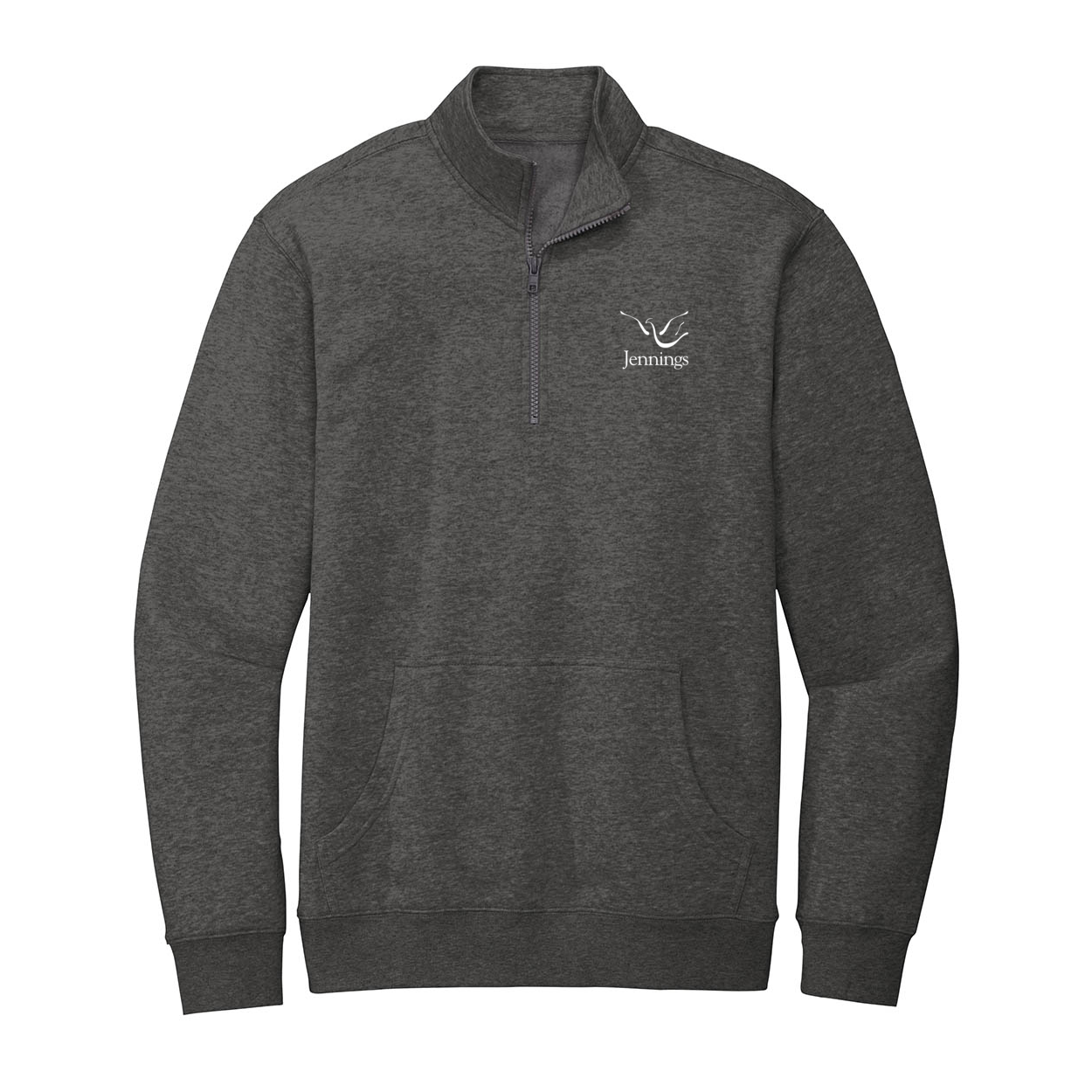 Adult Unisex Fleece Quarter-Zip Pullover - White Jennings Logo