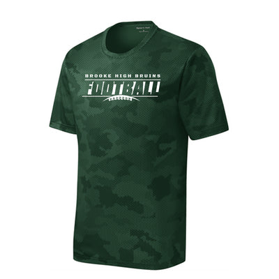 Youth Brooke High Bruins Goal Line Graphic Short Sleeve Camo Competitor Performance Tee