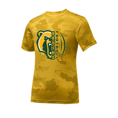 Youth Epic Bruin Football Graphic Short Sleeve Camo Competitor Performance Tee