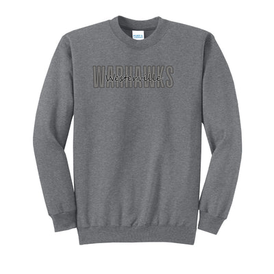 Adult Unisex Westerville Central Warhawks Spirit Script Graphic Easy Sweatshirt