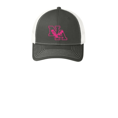 Adult Unisex Neon Pink Power Logo Snapback Trucker Hat - PINK OCTOBER