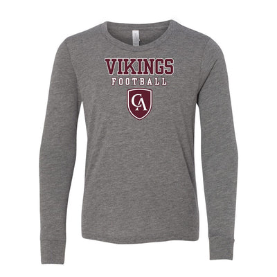 Youth Columbus Academy Vikings Football Bella + Canvas Long Sleeve Soft Tee