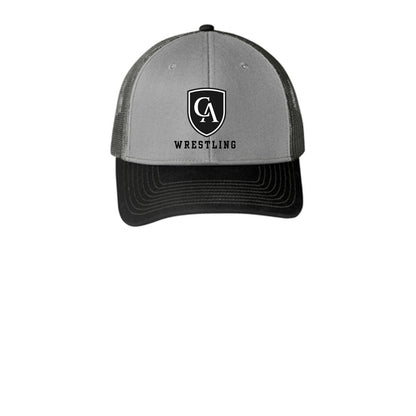 Adult Unisex Columbus Academy Viking Wrestling Black Font Snapback Trucker Hat
