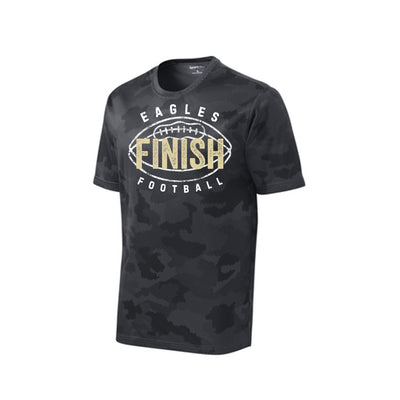 Youth Football Finish Vintage Graphic Short Sleeve Camo Competitor Performance Tee