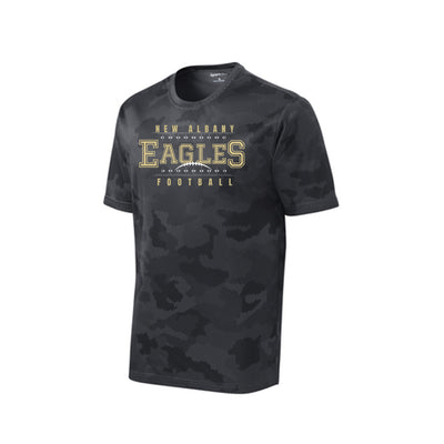 Youth New Albany Football Defend the Field Graphic Short Sleeve Camo Competitor Performance Tee
