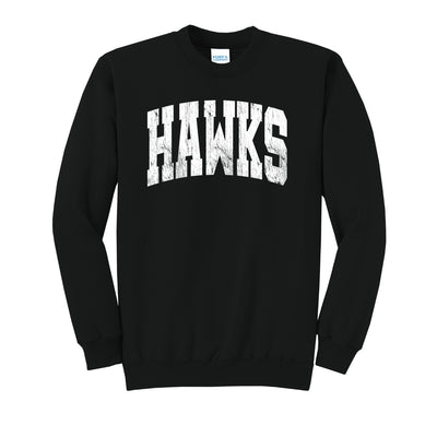 Adult Unisex Westerville Central Distressed Oversized Hawks Graphic Easy Sweatshirt