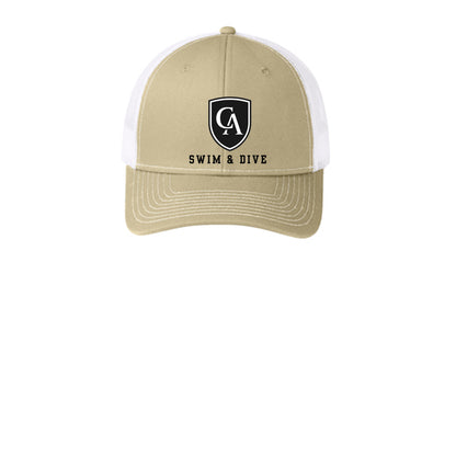 Adult Unisex Columbus Academy Viking Swim & Dive Black Font Snapback Trucker Hat