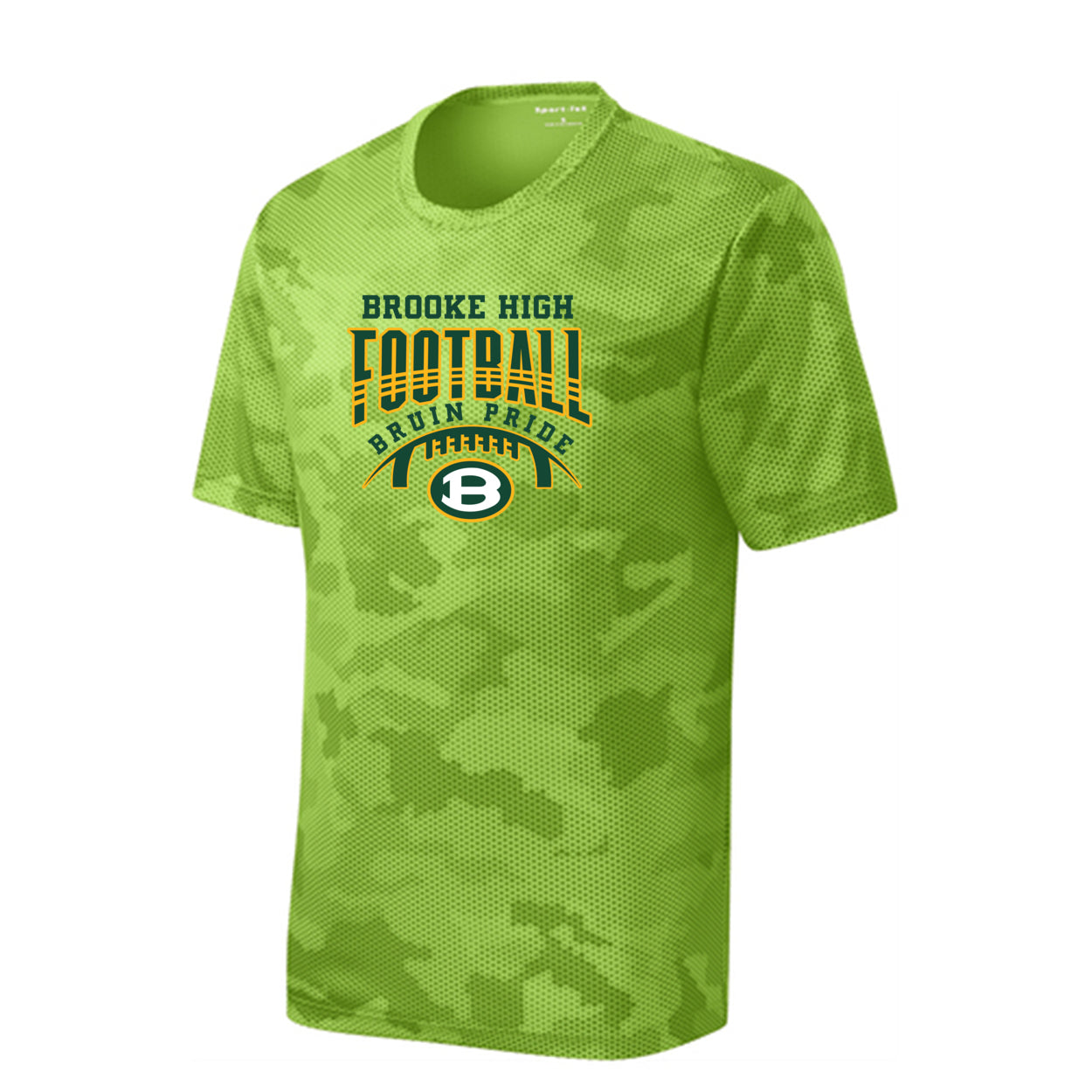 Youth Bruin Pride Football Graphic Short Sleeve Camo Competitor Performance Tee