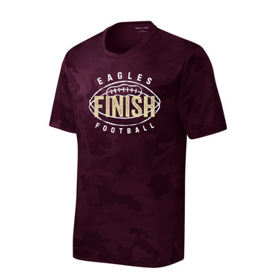 Youth Football Finish Vintage Graphic Short Sleeve Camo Competitor Performance Tee