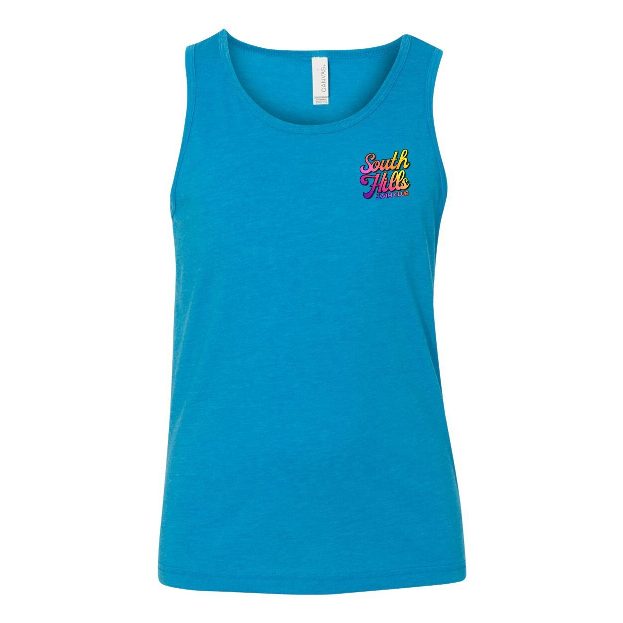 Youth South Hills Swim Club Sunset Script Graphic Tank