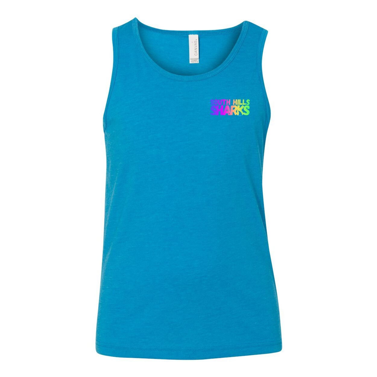 Youth South Hills Swim Team Neon Rainbow Graphic Tank