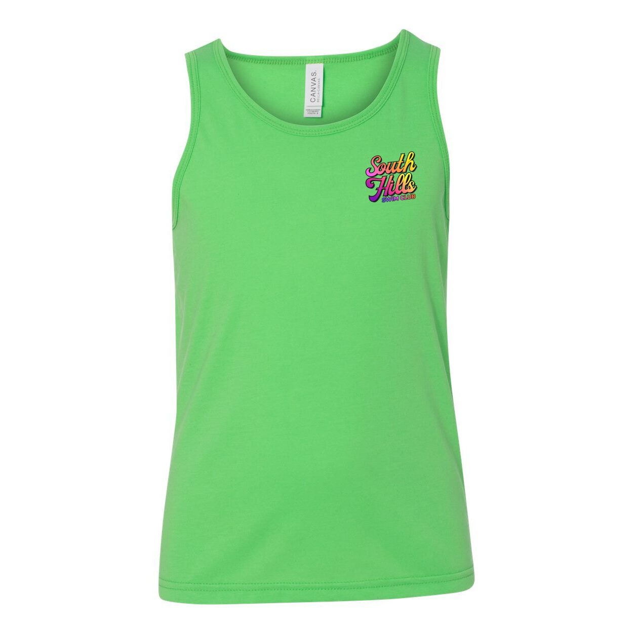 Youth South Hills Swim Club Sunset Script Graphic Tank