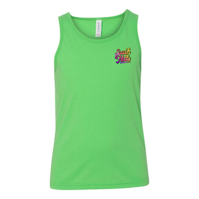 Youth South Hills Swim Club Sunset Script Graphic Tank