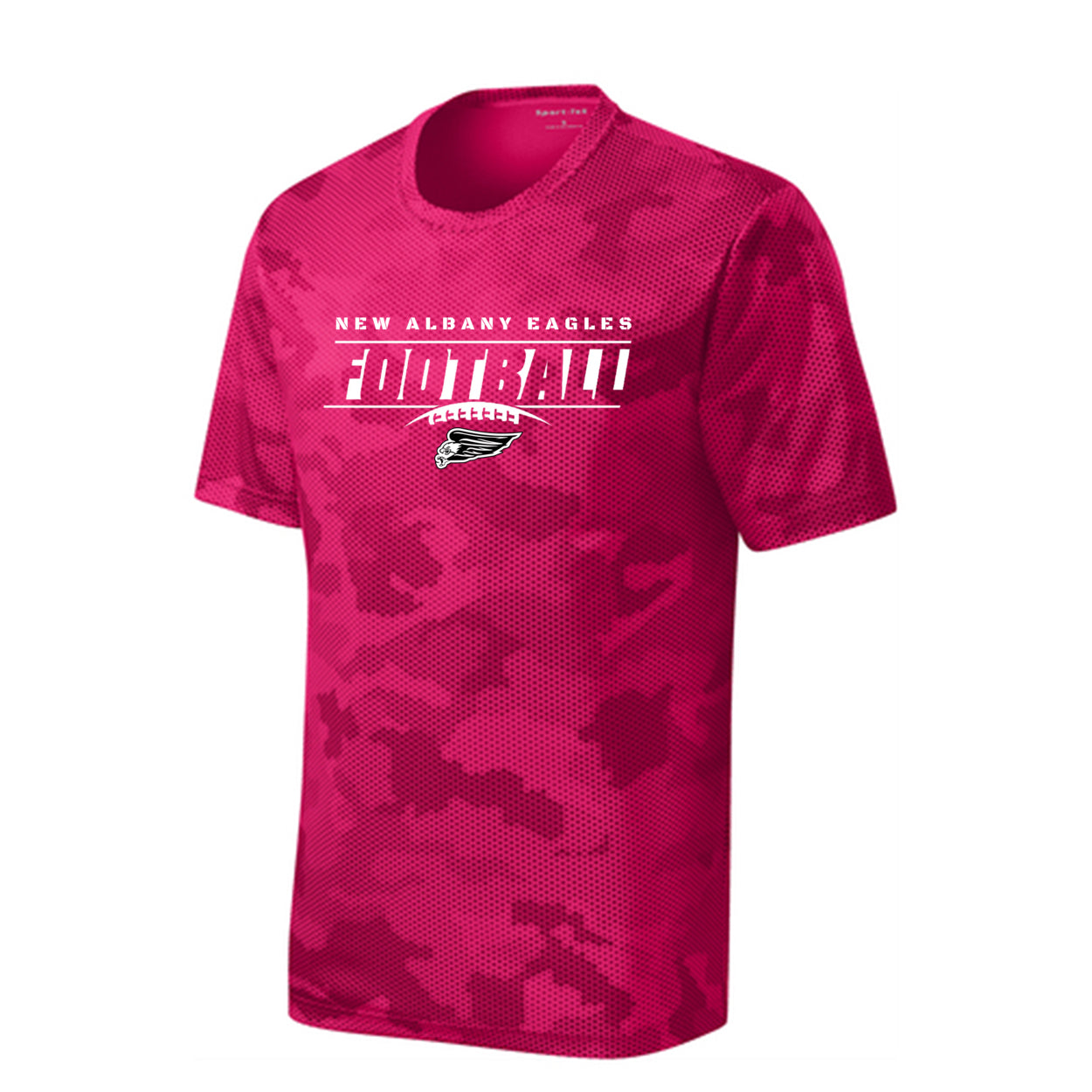 Youth New Albany Eagles Goal Line Graphic Short Sleeve Camo Competitor Performance Tee