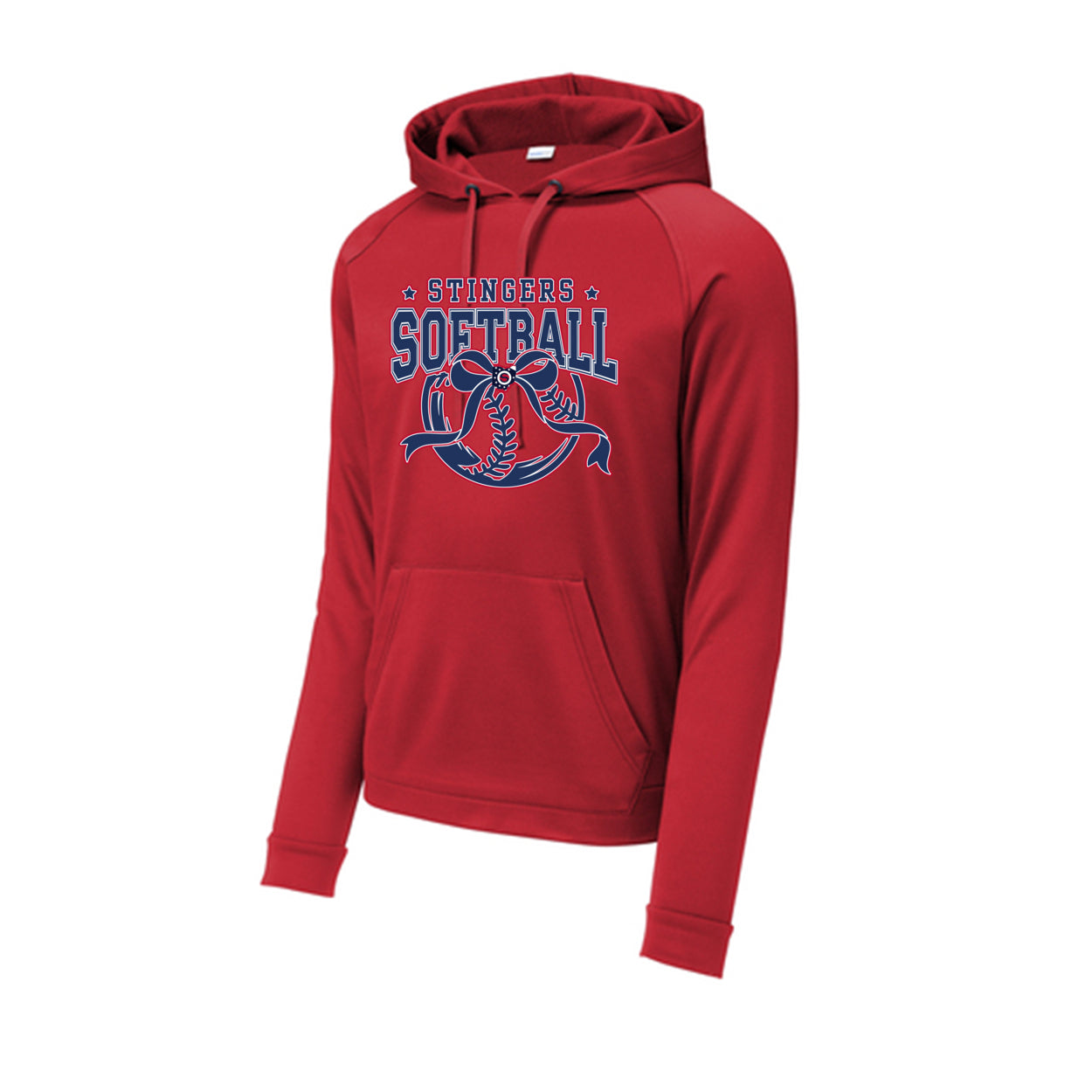 Adult Unisex Stingers Softball Spirit Bow Graphic Sport-Tek® Re-Compete Fleece Pullover Performanc Hoodie