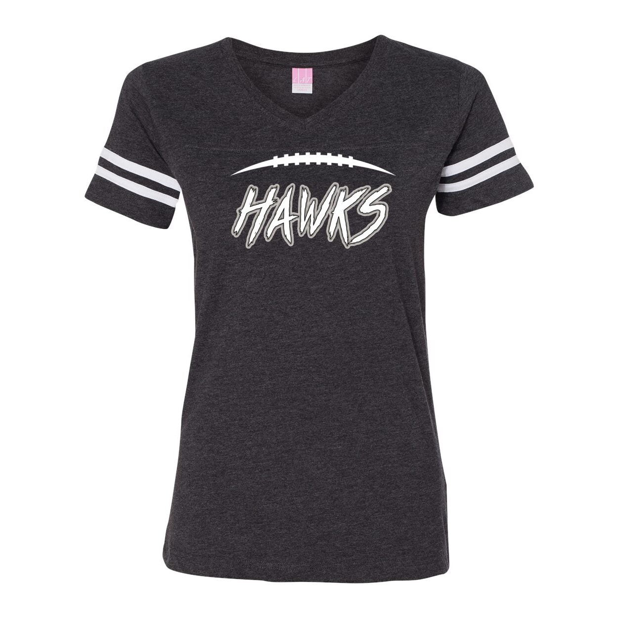 Women's Westerville Central Fighting Football Hawks Graphic Football V-Neck Jersey Tee