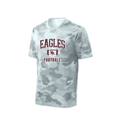 Men's Eagles Football Vintage Distressed Graphic Short Sleeve Camo Competitor Performance Tee