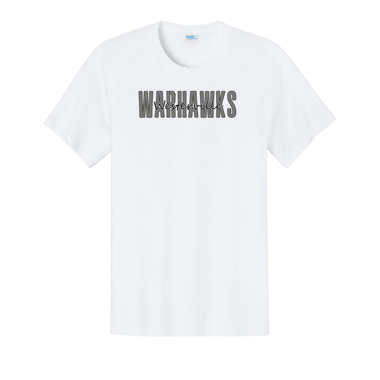 Adult Unisex Westerville Central Warhawks Spirit Script Graphic Easy Tee