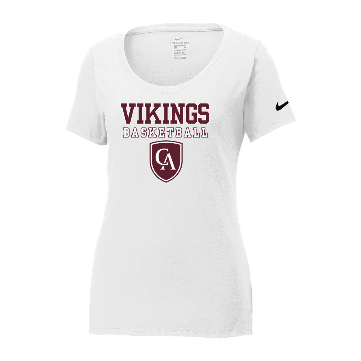 Women's Columbus Academy Vikings Basketball Graphic Nike Core Cotton Scoop Neck Tee