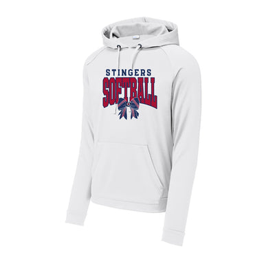 Adult Unisex Stingers Softball Stitched Bow Graphic Sport-Tek® Re-Compete Fleece Pullover Performanc Hoodie