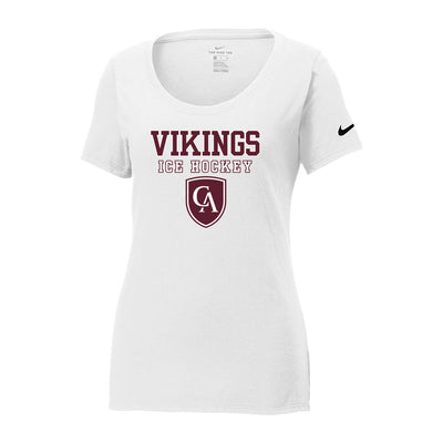 Women's Columbus Academy Vikings Ice Hockey Graphic Nike Core Cotton Scoop Neck Tee